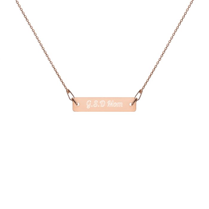 Engraved Silver Bar Chain Necklace - Image 6