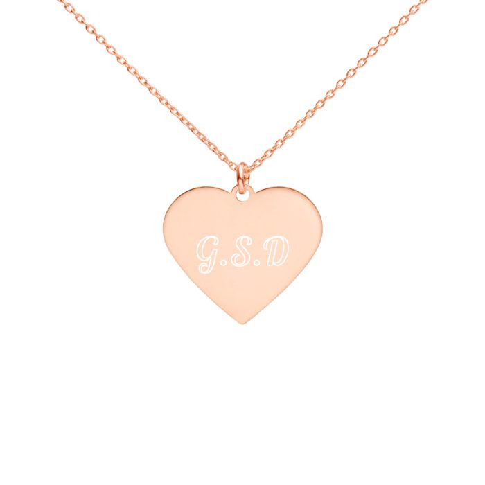Engraved Silver Heart Necklace