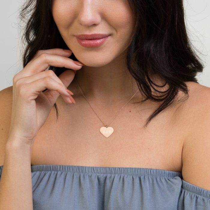 Engraved Silver Heart Necklace - Image 3