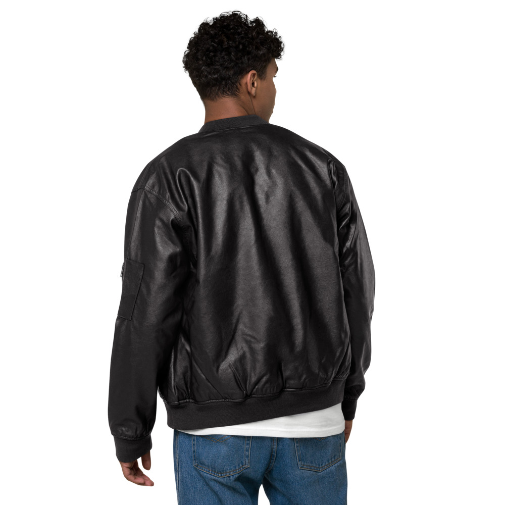 Leather Bomber Jacket - Image 9