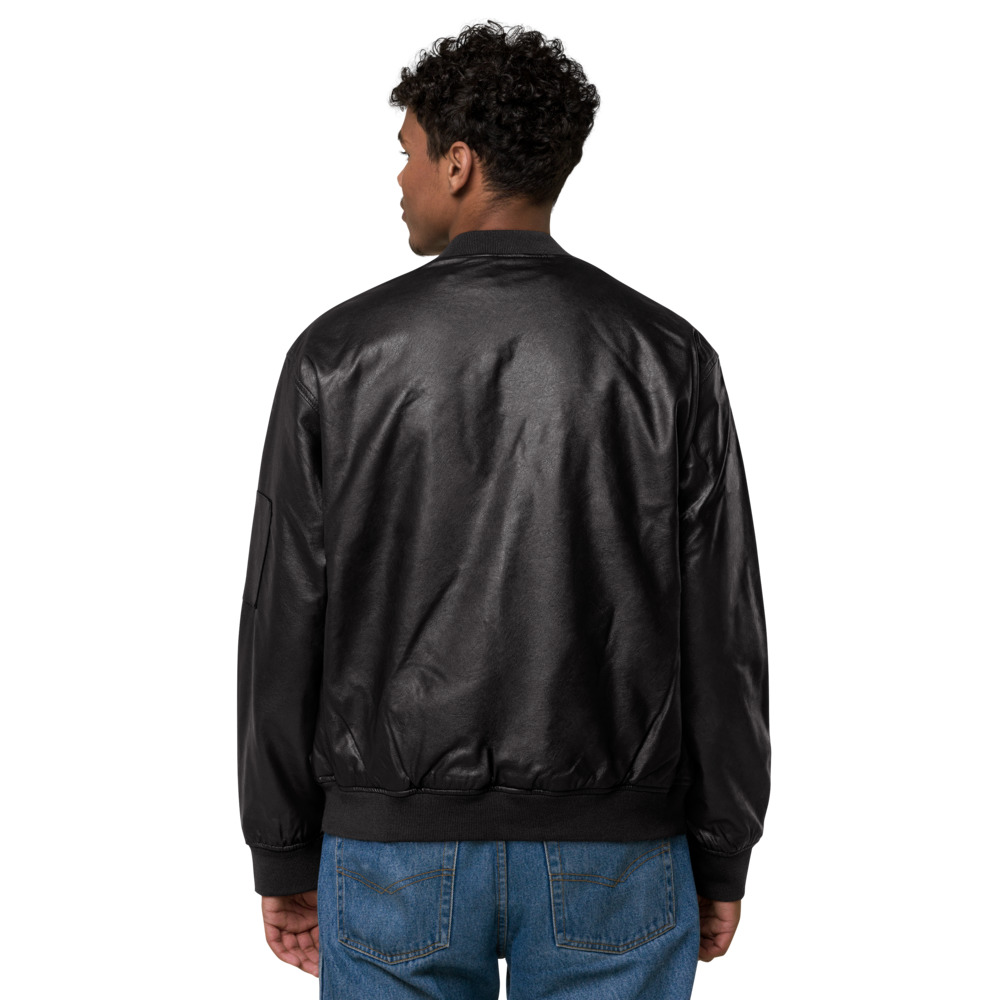 Leather Bomber Jacket - Image 8