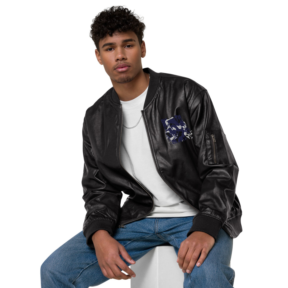 Leather Bomber Jacket - Image 5