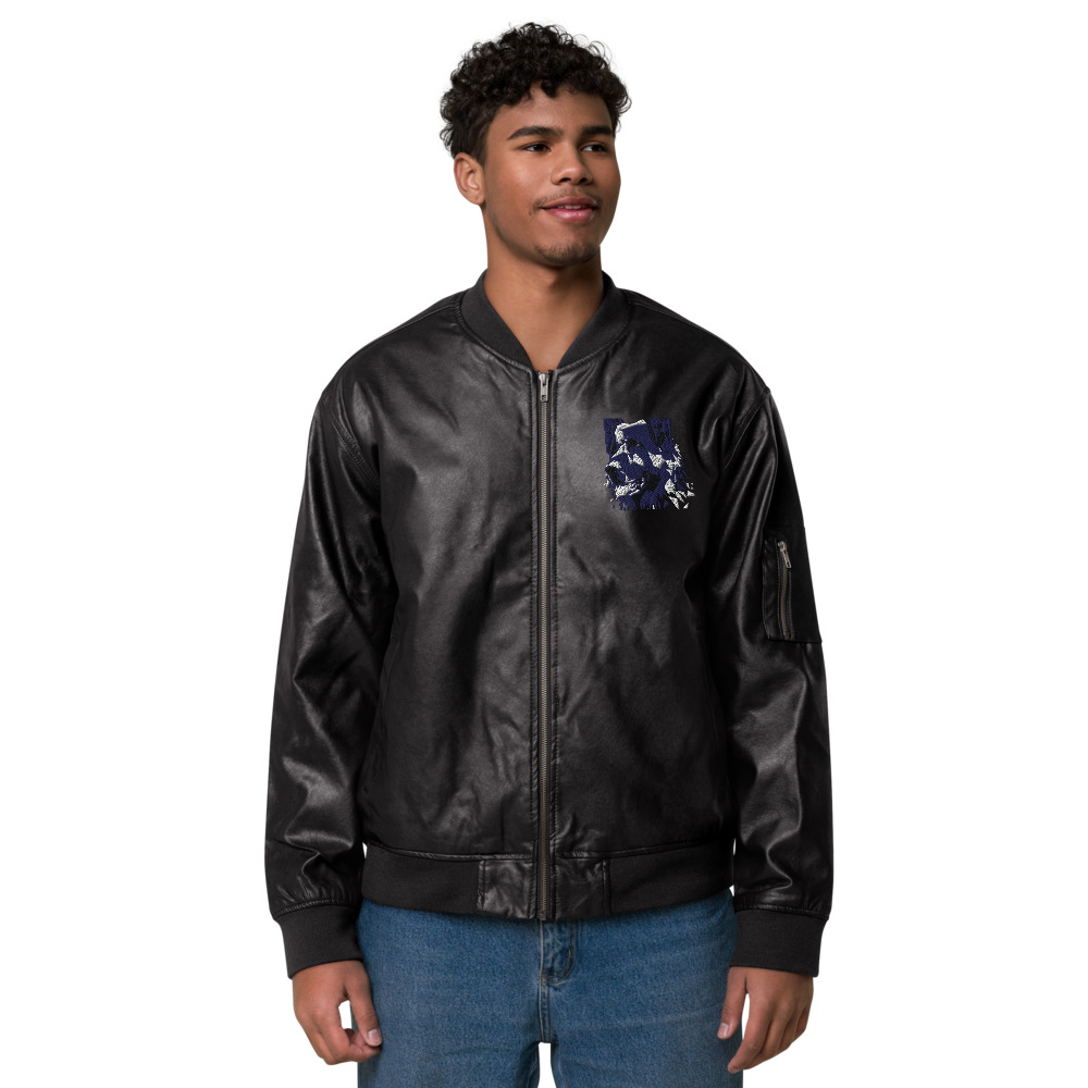 Leather Bomber Jacket - Image 3
