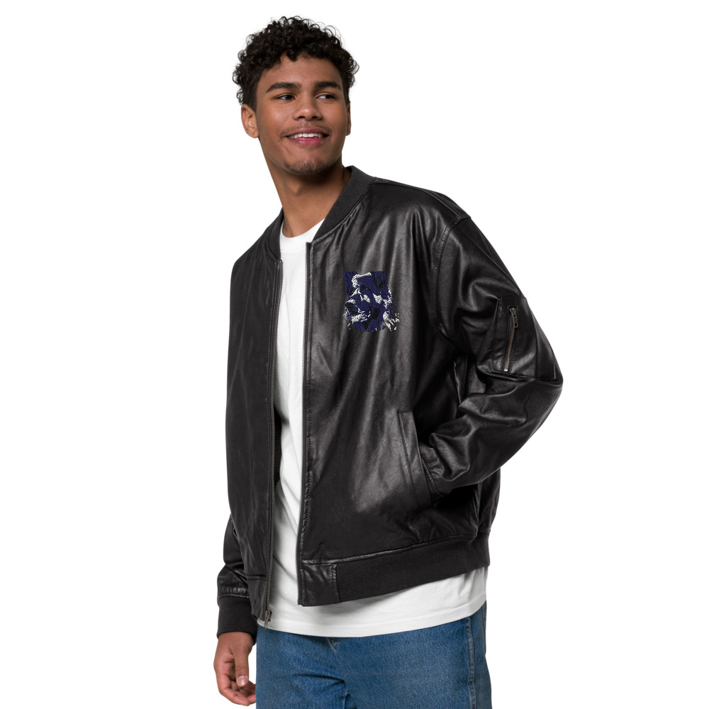 Leather Bomber Jacket - Image 4