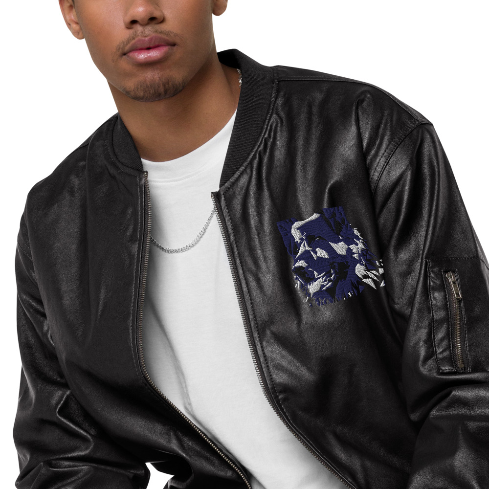Leather Bomber Jacket - Image 7